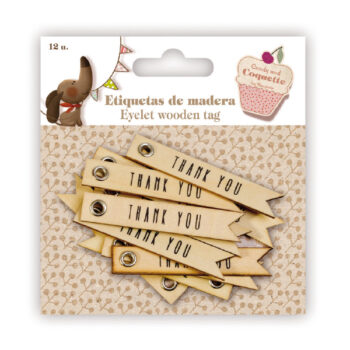 Etiquetas de Madera "Thank You"