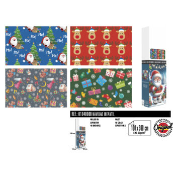 Rollos Navidad Infantil 100 x 300 cm