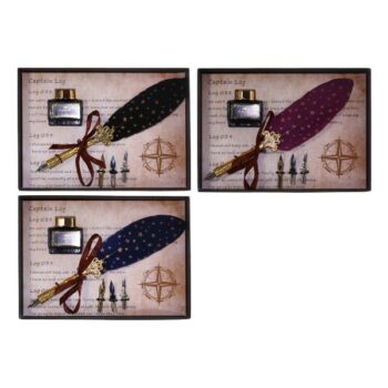 Set Pluma Pequeña Con Estrellas y 4 Plumillas