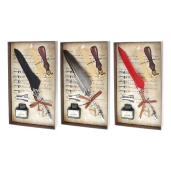 Set Pluma 5 Plumillas Con Lacre y Sello