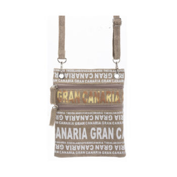Bolso Pasaporte Gran Canaria Marrón/Blanco/Oro