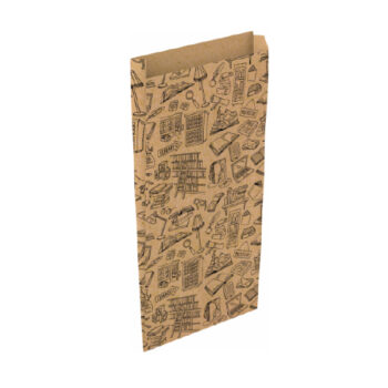 Pack 25 Sobres Decorados Librería Kraft Tamaño "M" 20+6x35 cm