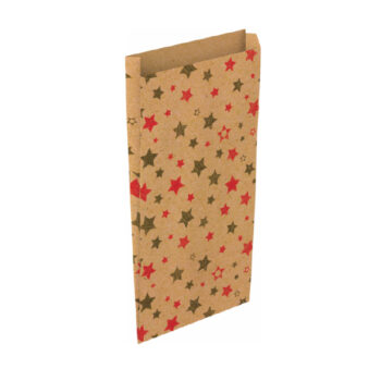 Pack 25 Sobres Decorados Estrellas Kraft Tamaño «M» 20+6×35 cm