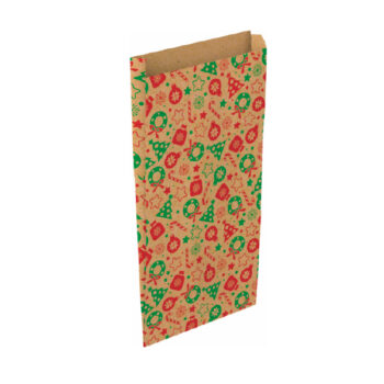 Pack 25 Sobres Decorados Navidad Kraft Tamaño «XXS» 10+3×20 cm