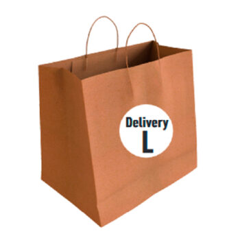 Bolsa Kraft Tamaño "L Delivery" 36+20x36 cm