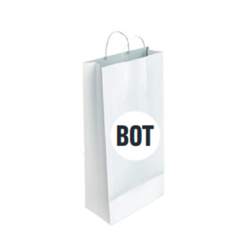 Bolsa Celulosa Blanca Tamaño "Botella" 18+8x39 cm