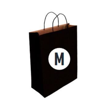 Bolsa Kraft Color Negro Tamaño "M" 27+12x37 cm