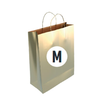 Bolsa Kraft Color Oro Tamaño "M" 27+12x37 cm