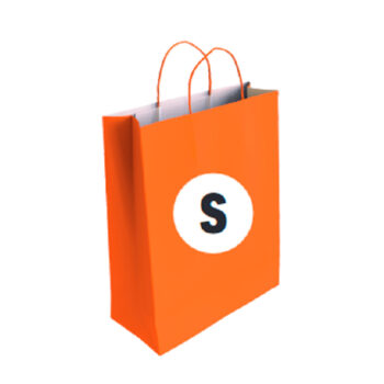 Bolsa Celulosa Color Naranja Tamaño "S" 24+10×32 cm