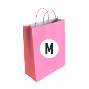 Bolsa Celulosa Color Rosa Tamaño "M" 27+12x37 cm