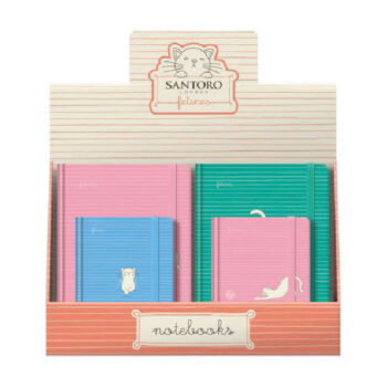 Expositor 12 Cuadernos A5-A6 Santoro Felines