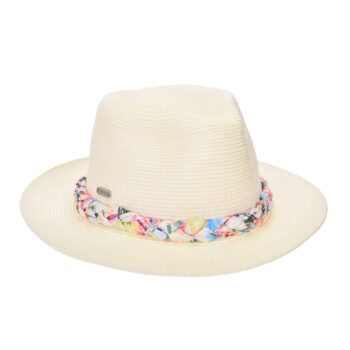Sombrero RR Fedora Color Marfil - Flores