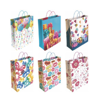 Caja Surtido 24 Bolsas Papel Decorado Tamaño «L» 32+14x40 cm