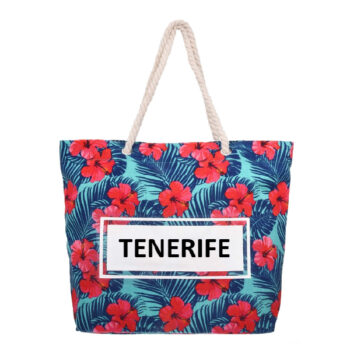 Bolso Playa Flowers Tenerife Azul