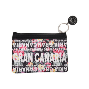 Monedero Rectangular Flowers Gran Canaria Negro
