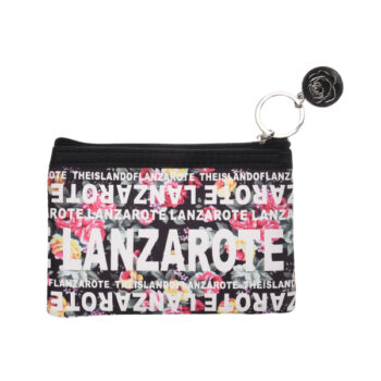 Monedero Rectangular Flowers Lanzarote Negro