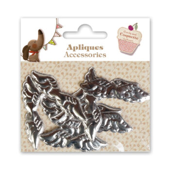 Apliques Accesorios Alas Plateadas