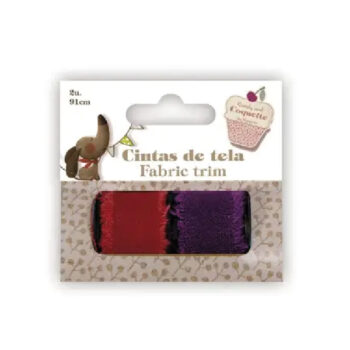 Set 2 Cintas de Tela Color Rojo/Violeta