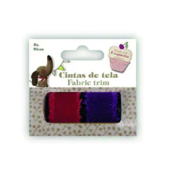 Set 2 Cintas de Tela Color Rojo/Violeta