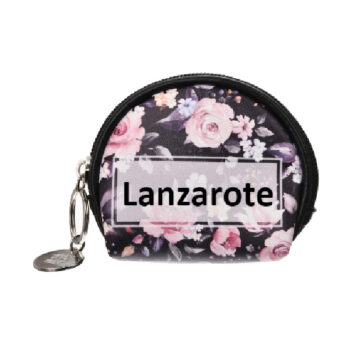 Monedero Redondo Flowers Lanzarote Negro