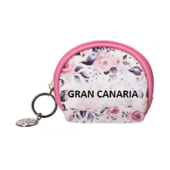 Monedero Redondo Flowers Gran Canaria Rosa