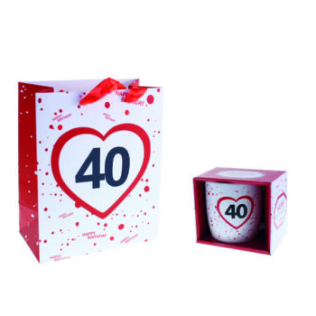 Taza 40 Cumpleaños Con Bolsa