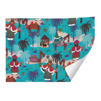 25 Hojas Papel de Regalo en Pliego Navidad Reyes Magos