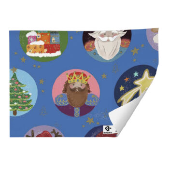 25 Hojas Papel de Regalo en Pliego Navidad Bolas