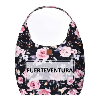 Bolso Góndola Flowers Fuerteventura Negro