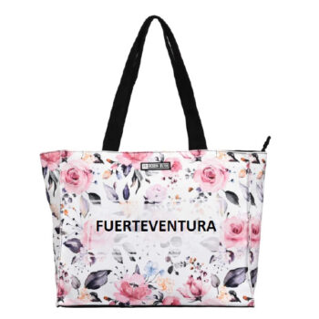 Bolso 38 x 30 Flowers Fuerteventura Blanco