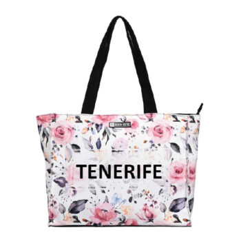 Bolso 38 x 30 Flowers Tenerife Blanco