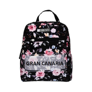 Mochila Pequeña Flowers Gran Canaria Negra