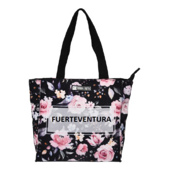 Bolso 25 x 25 Flowers Fuerteventura Negro