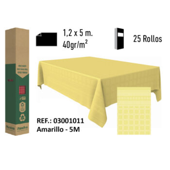 Mantel de Papel Adamasco Color Amarillo