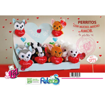 Expositor Peluche Perritos Love 15 cm