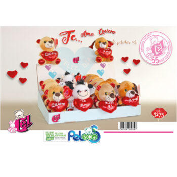 Expositor Peluche Animales Corazón 14 cm