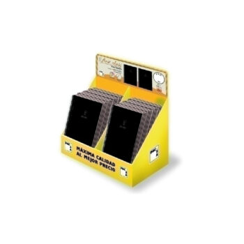 Expositor Carton First Class Pacsa 24 Blocs Tapa Forrada Oro y Plata