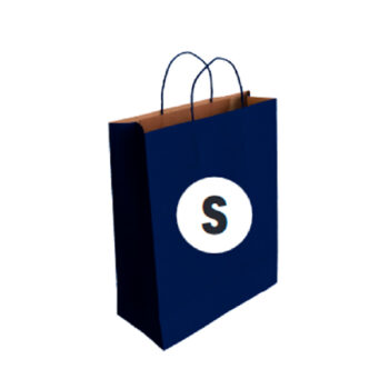 Bolsa Kraft Color Azul Tamaño "S" 24+10×32 cm