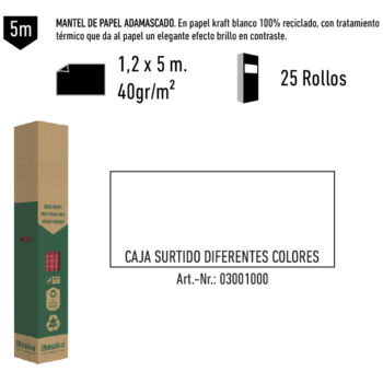 Mantel de Papel Adamasco Surtido Diferentes Colores