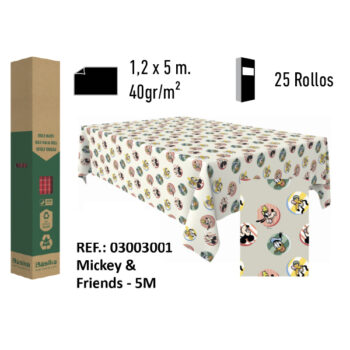 Mantel de Papel Decorado Adamasco Disney Modelo Mickey & Friends