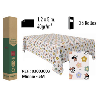 Mantel de Papel Decorado Adamasco Disney Modelo Minnie