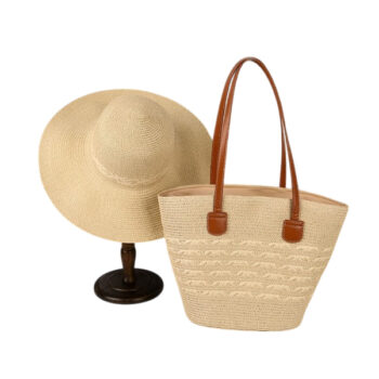 Conjunto Sombrero Zinko Pamela + Bolso Playa Beige