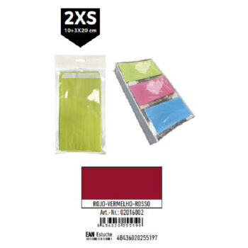 Pack 12 Sobres Kraft Rojo Tamaño "2XS" 10+3x20 cm