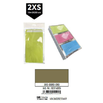 Pack 12 Sobres Kraft Oro Tamaño "2XS" 10+3x20 cm