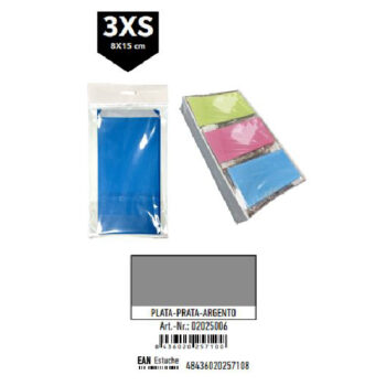 Pack 12 Sobres Kraft Plata Tamaño "3XS" 8x15 cm