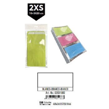 Pack 12 Sobres Celulosa Blanco Tamaño "2XS" 10+3x20 cm