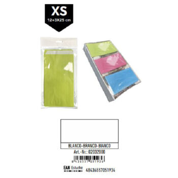 Pack 12 Sobres Celulosa Blanco Tamaño "XS" 12+3x25 cm