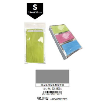 Pack 12 Sobres Kraft Plata Tamaño "S" 15+6x30 cm