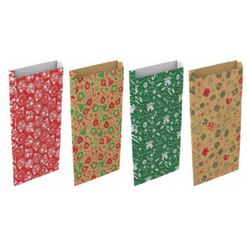 Pack 12 Sobres Decorados Navidad Tamaño "M" 20+6x35 cm