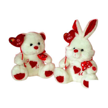 Oso + Conejo Lazo Te Amo 22 cm